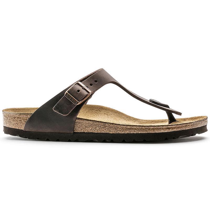 Birkenstock Oiled Læder Gizeh Dame Kaffe | DK 434XYU